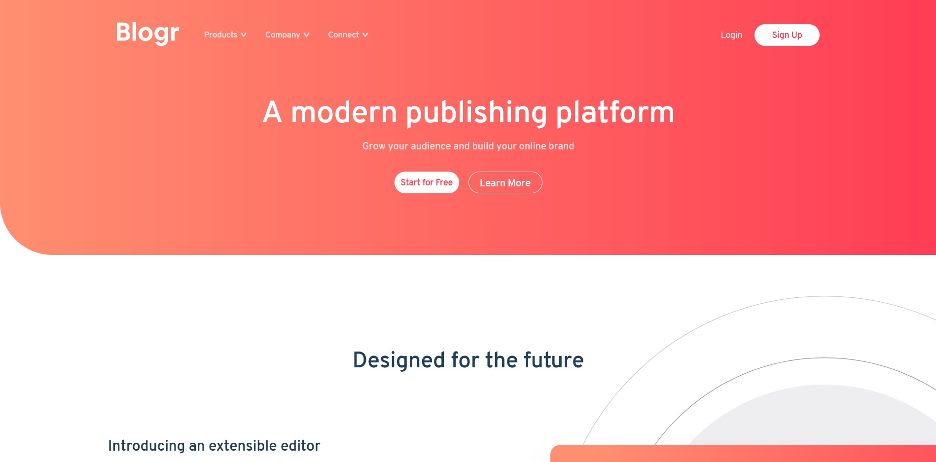 bloger landing page Image